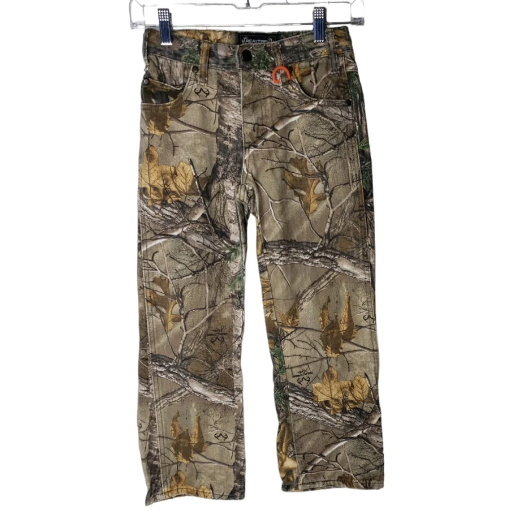 Realtree Youth Forest Camo Cotton Camping Outdoor Unisex Jean Pants XTRA Wash 8